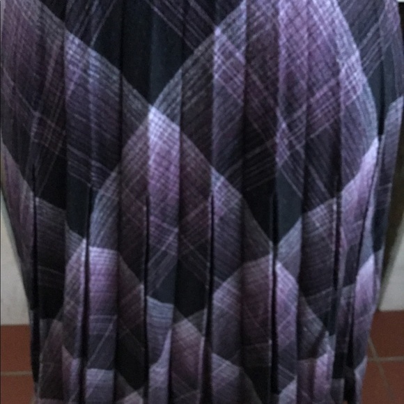 Vintage 70's Plaid Wool Blend Pleated Skirt - Picture 7 of 8